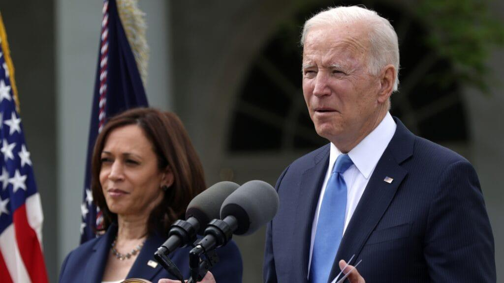 Biden and Harris make first maskless appearance: &#39;Better days are ahead&#39;