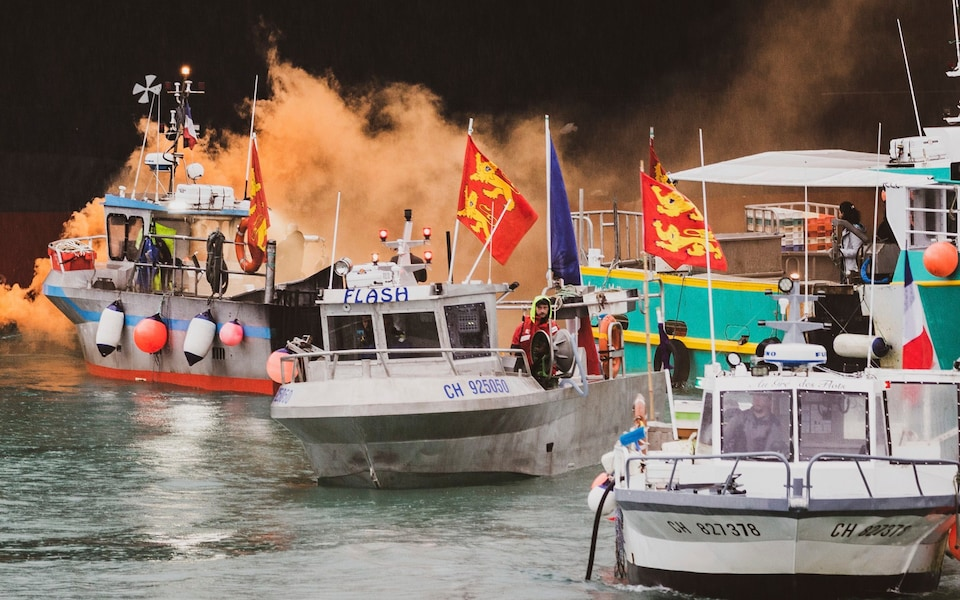 French fishermen angry over loss of access to waters  gathered their boats in protest off the English Channel island of Jersey in May.