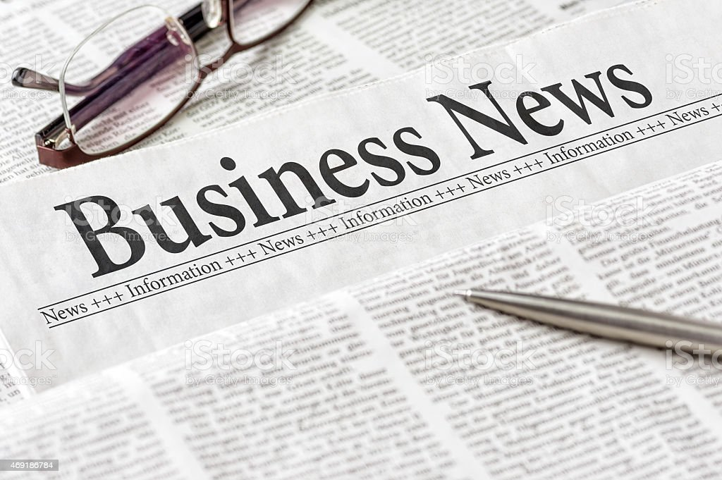 Newspaper With The Headline Business News Stock Photo - Download Image Now  - iStock