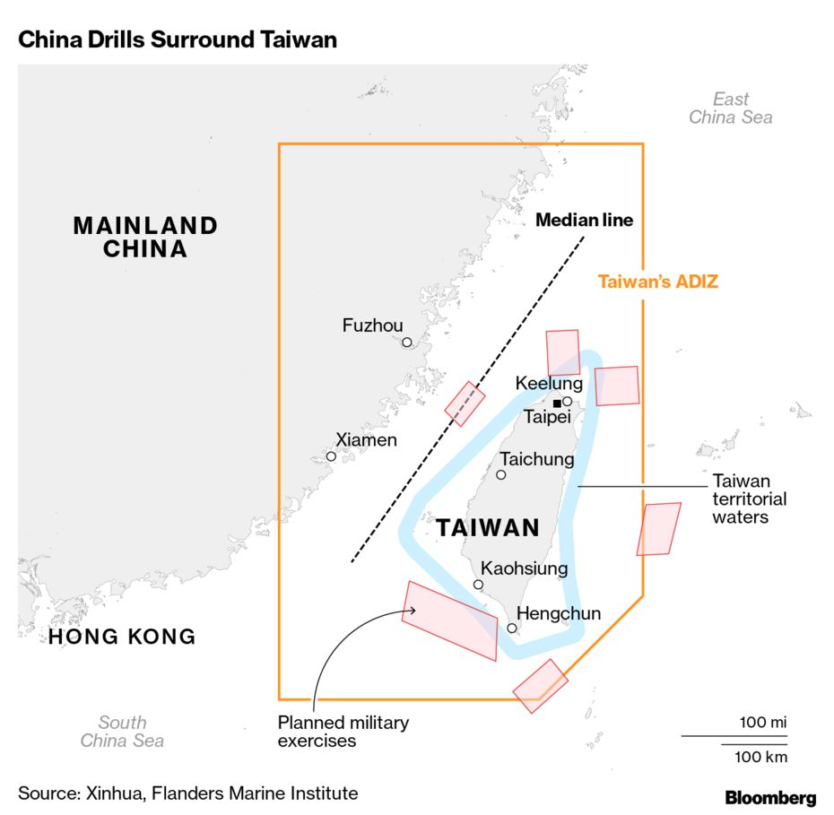 China Drills Surround Taiwan |