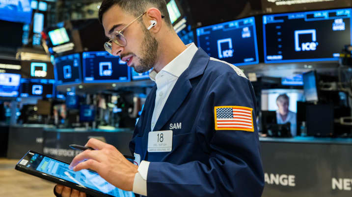 Traders on the floor of the NYSE, Aug. 11, 2022.