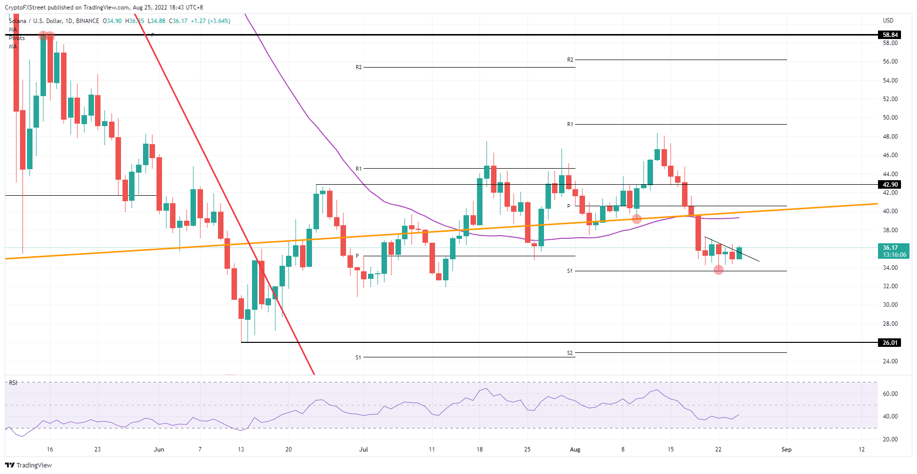 SOL/USD Daily chart