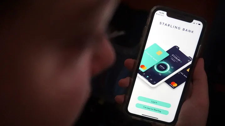 The Starling Bank app displayed on a person's phone.