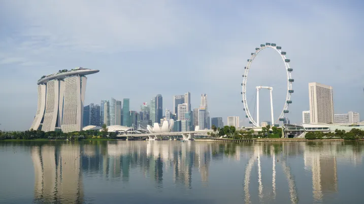 The central business district in Singapore, on Sunday, Oct. 3, 2021. Singapore is looking to launch new vaccinated travel lanes by the end of the year and is in negotiations with several countries including those in Europe and also the U.S., Trade Minister Gan Kim Yong said, signaling continued caution even as other advanced economies open up. Photographer: Ore Huiying/Bloomberg via Getty Images