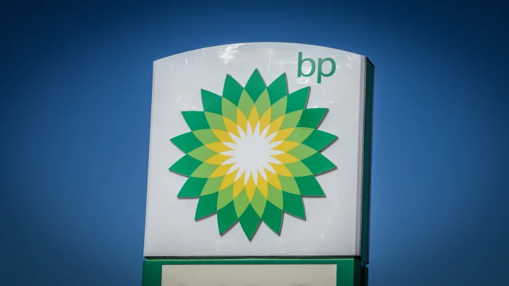 WARMINSTER, UNITED KINGDOM - AUGUST 15: The BP logo is displayed outside a petrol station near Warmister, on August 15, 2022 in Wiltshire, England. BP has recently reported its biggest quarterly profit for 14 years after oil and gas prices have soared. Petrol prices have risen to an all time high in 2022 while motoring organisations have said that the situation will likely worsen the cost of living crisis for people as businesses will at some point look to pass on their rising costs. (Photo by Matt Cardy/Ge