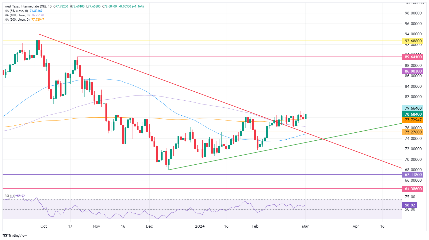 US WTI Crude Oil: Daily Chart