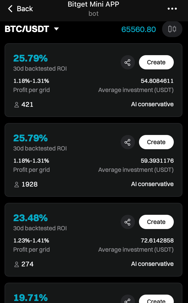 Bitget Mini App trên Telegram chính thức ra mắt tính năng bot giao dịch image 2