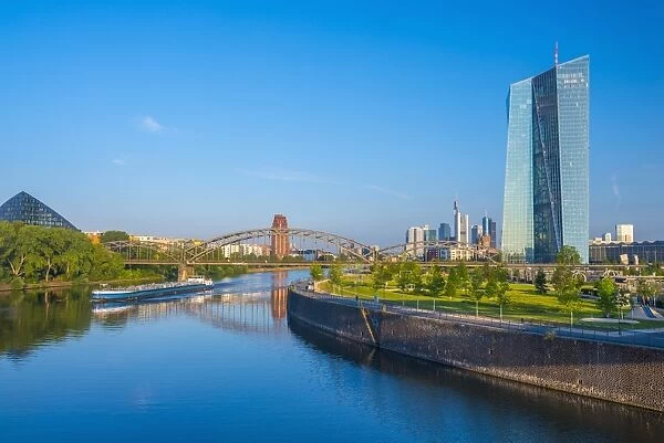 New European Central Bank Building and central Frankfurt