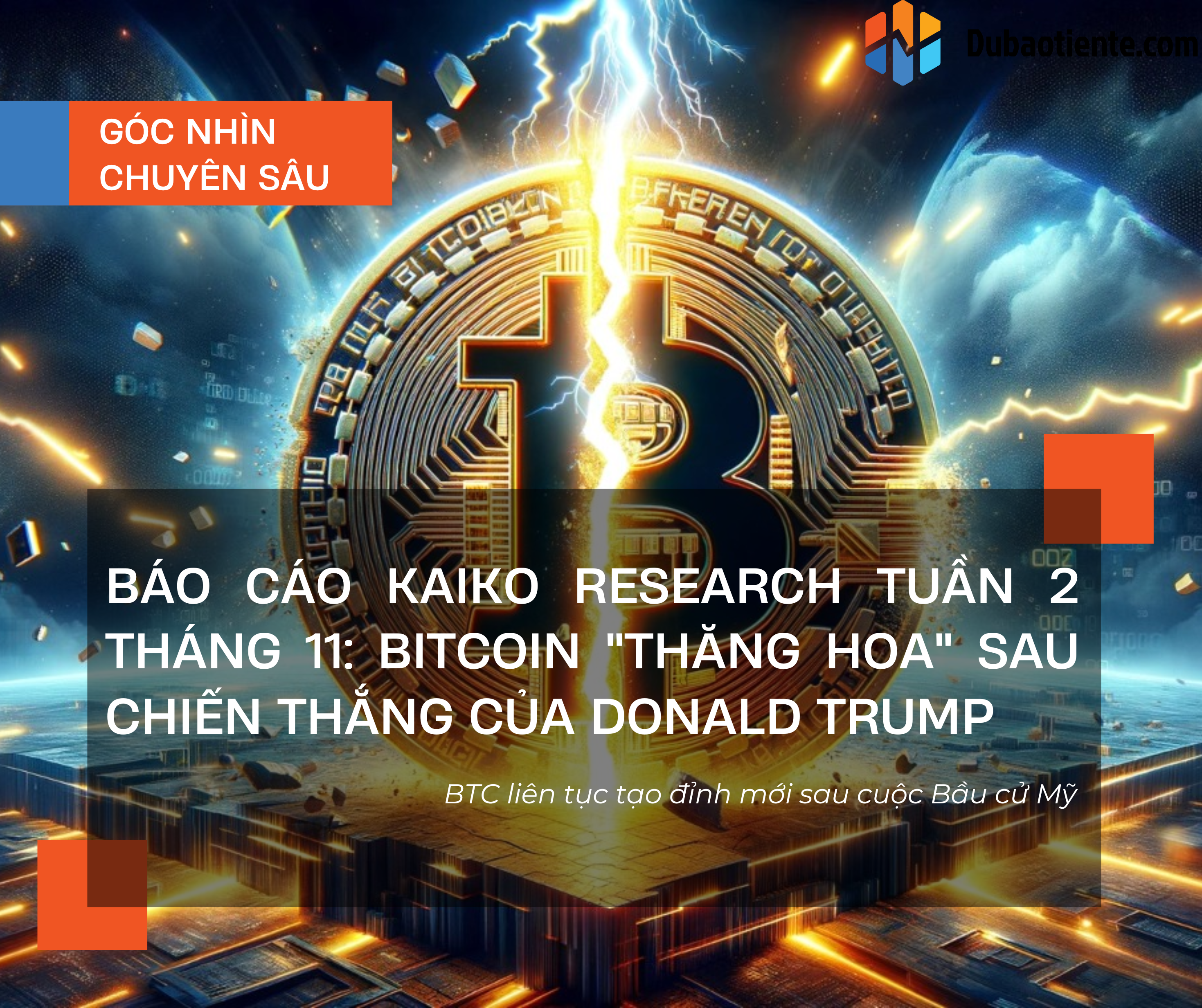 Báo cáo Kaiko Research tuần 2 tháng 11: Bitcoin "thăng hoa" sau chiến thắng của Donald Trump