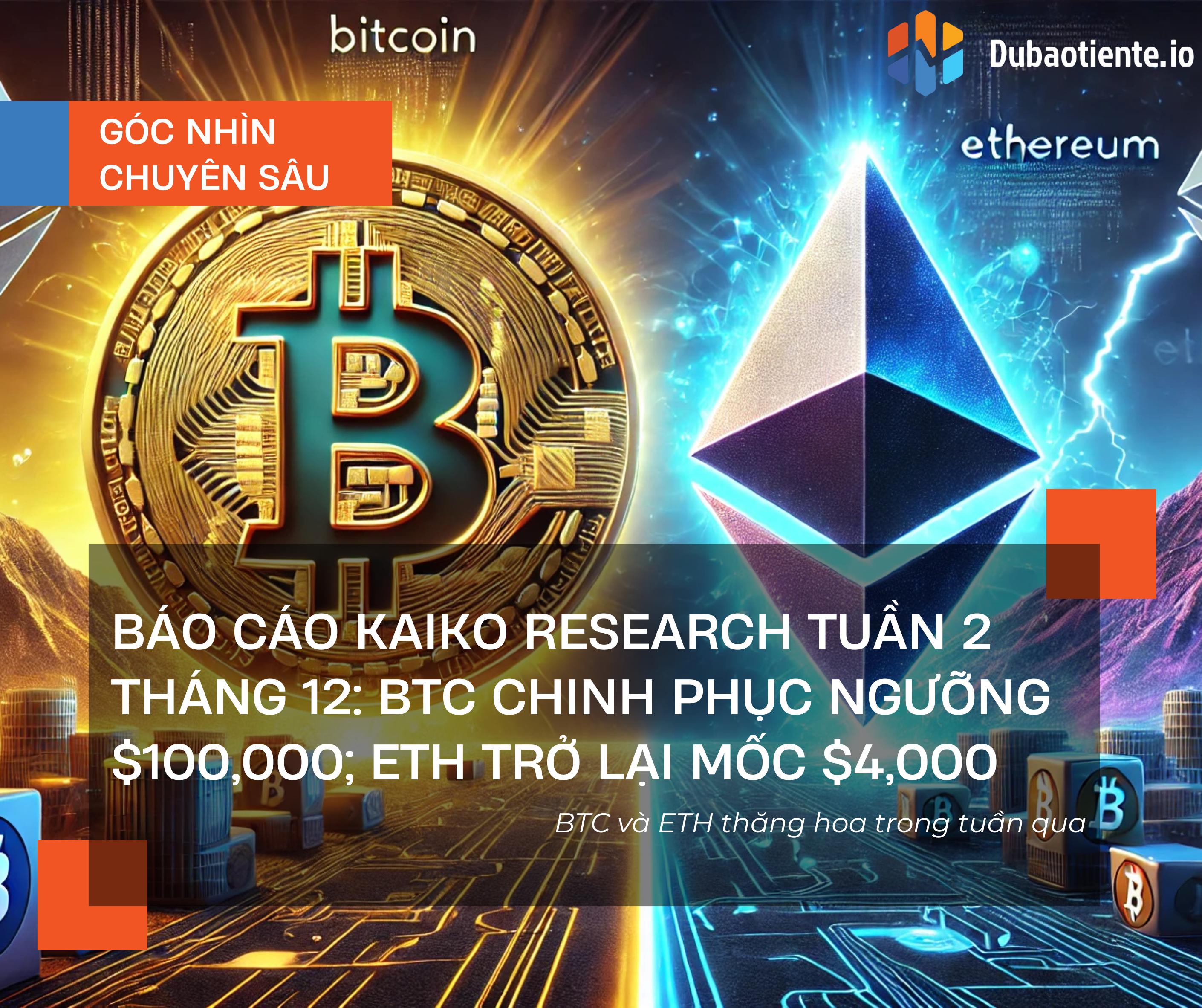 Báo cáo Kaiko Research tuần 2 tháng 12: BTC chinh phục ngưỡng $100,000; ETH trở lại mốc $4,000