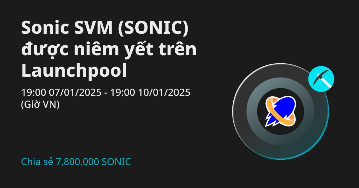 Sonic SVM (SONIC) sẽ được niêm yết trên Bitget Launchpool - khóa BGB để chia sẻ 7,800,000 SONIC